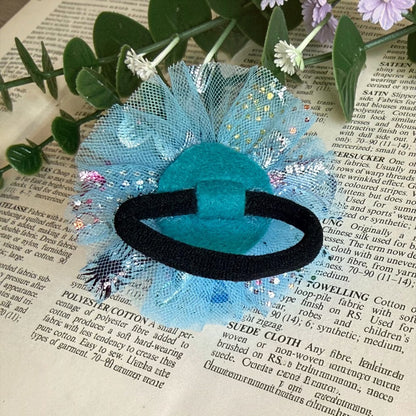 Tulle Bloom Sky Blue Hair Tie