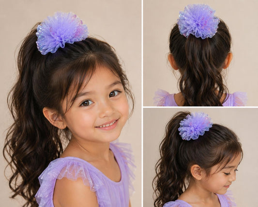 Tulle Bloom Lavender Hair Tie