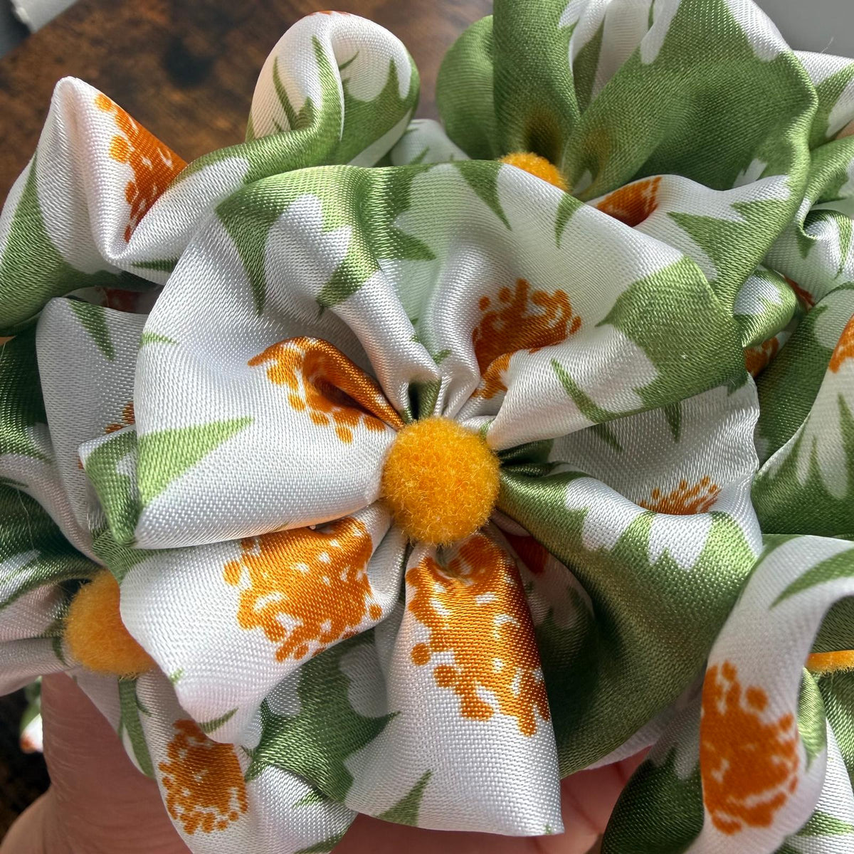 Sage Daisy Hair Tie