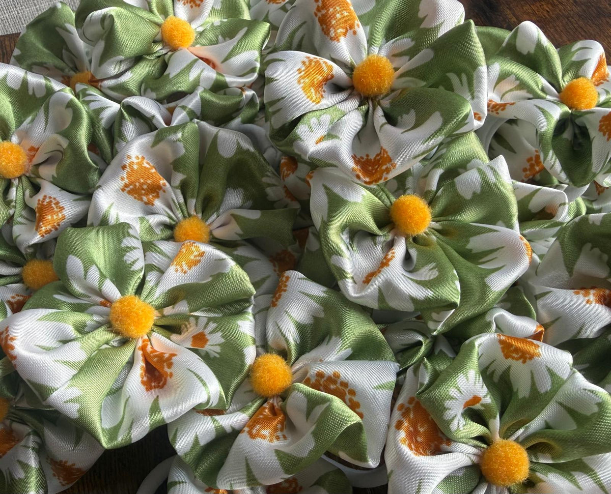 Sage Daisy Hair Tie