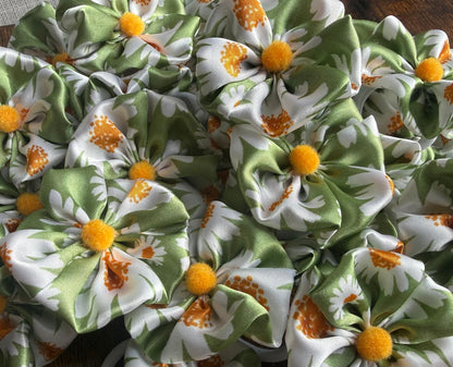 Sage Daisy Hair Tie