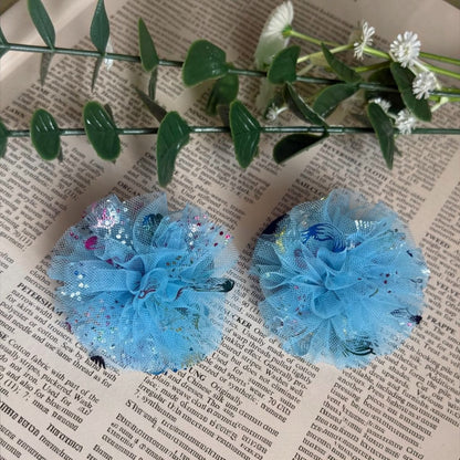 Tulle Bloom Sky Blue Hair Tie