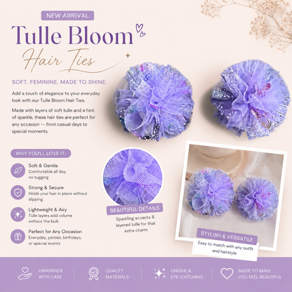 Tulle Bloom Lavender Hair Tie